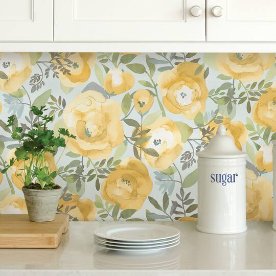 NuWallpaper Peachy Keen Yellow Peel & Stick Wallpaper